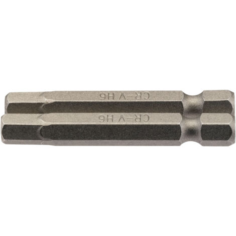 Draper 2-Piece 50mm Long 6mm Hexagonal Insert Bits with 1/4" Hex Shank (Model 64259)