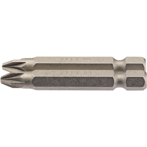 Draper 2-Piece 50mm No.2 Phillips Pozidriv PZ Type Insert Bits with 1/4" Hex Shank