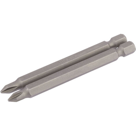Draper 2-Piece 75mm No.1 Cross Slot (Phillips) Insert Bits with 1/4" Hex Shank