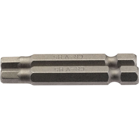 Draper 2-Piece Set of 50mm Hex Shank Insert Bits (5.0mm Hex) – 1/4" Hexagonal E-Shank S/D Bits