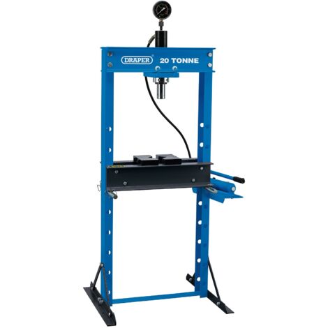 Draper 20 Tonne Floor Press with Gauge and Two Flat V-Shaped Blocks (Model 70540)