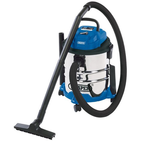Draper 20515 - 20L Wet and Dry Vacuum Cleaner with Stainless Steel Tank (1250W) 240V