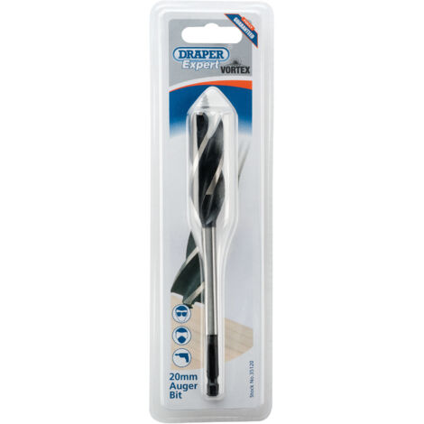 Draper 20mm 4-Fluted Auger Bit (Model 35120) – 165mm Length for Drilling Wood and Soft Materials