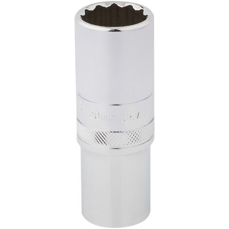 Draper 20mm Deep Socket for 1/2" Drive – Polished Chrome, Metric, 1/2" Square Drive, Model 33787
