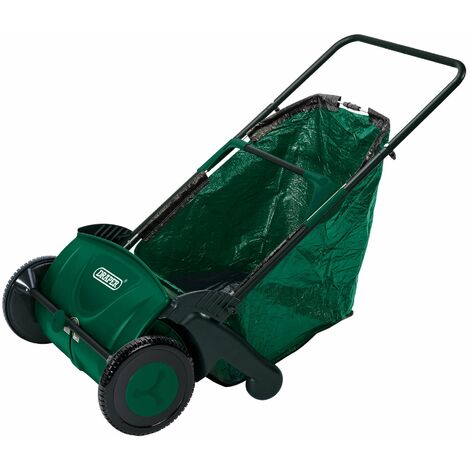 main image of "Draper 82754 Manual Push Rolling Garden Leaf Grass Sweeper Collector 21in"