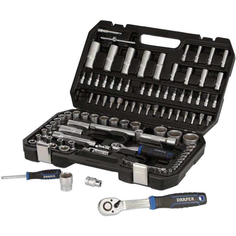 108PC 1/4 1/2 socket set 21536 hi-torq® Socket Set, 1/4' & 1/2' Sq. Dr. (108 Piece) - Draper