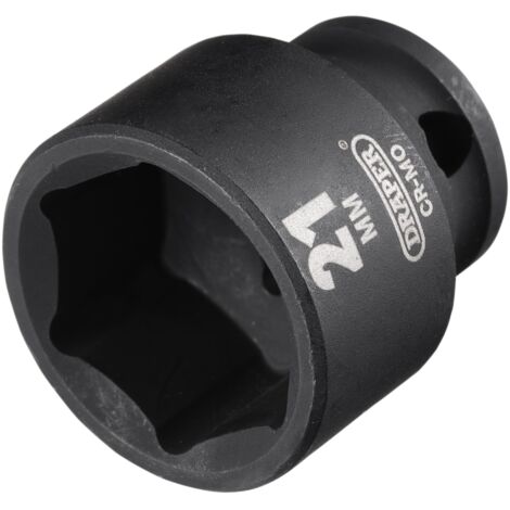 Draper 21mm 3/8-Inch Drive Metric Impact Socket for Heavy-Duty Automotive and Mechanical Applications