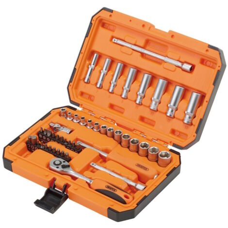 Draper 22109 Hi-Torq 6 Point Socket Set, 1/4in (47 Piece)