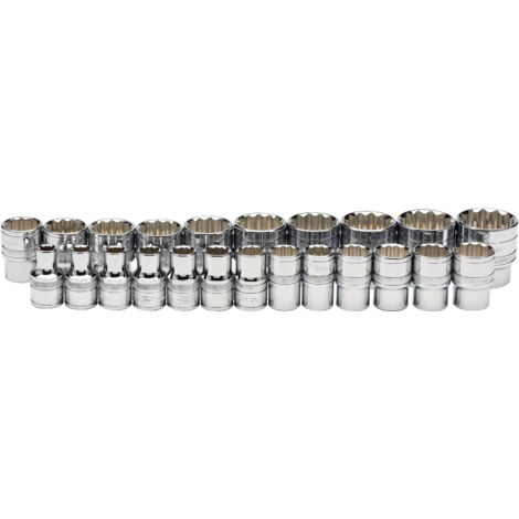 Draper 23-Piece 1/2" Square Drive Loose Metric Socket Set in Polished Chrome (Model 34561)
