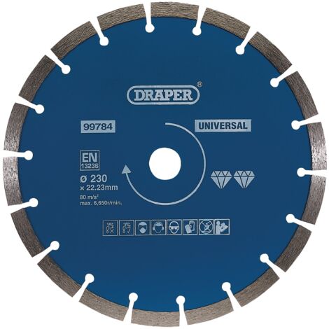 Draper 230mm Segmented Diamond Blade (Model 99784) for Cutting Hard Materials