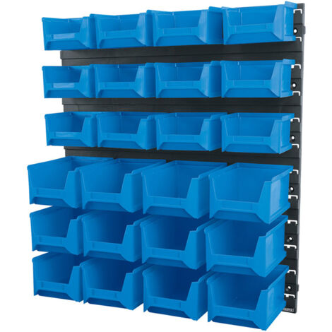 Draper 24-Piece Wall-Mounted Storage Bin Set with Small and Medium Bins (Model 06798)