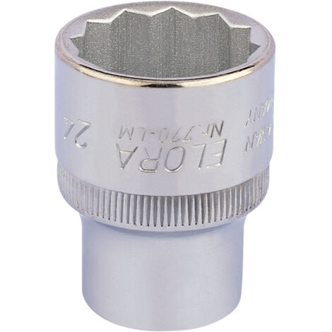 Draper 24mm Bi-Hexagon Socket for 1/2" Drive – Metric Square Drive Socket, Model 24690