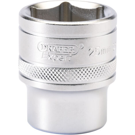 Draper 25mm 6-Point 1/2" Drive Metric Socket in Micro Satin Chrome Finish (Model 16616)