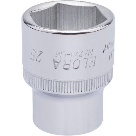 Draper 25mm Hexagon Socket for 1/2" Drive – Metric Square Drive Hexagon Sockets, Model 15314