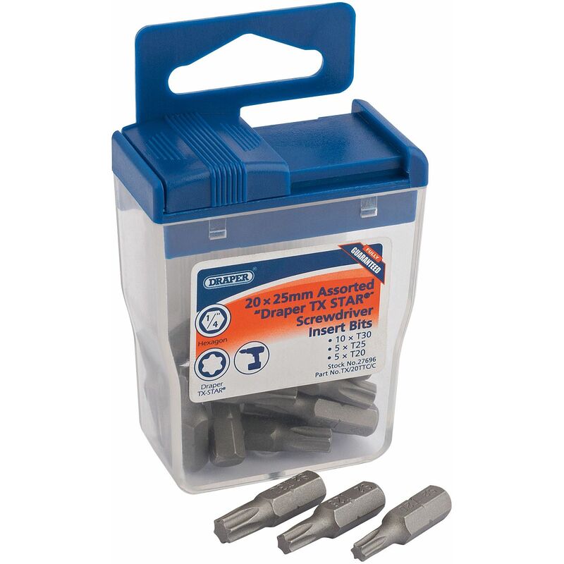 Draper Draper TX-STAR&174 25mm Long Insert Bits (20 x Assorted) (27696)