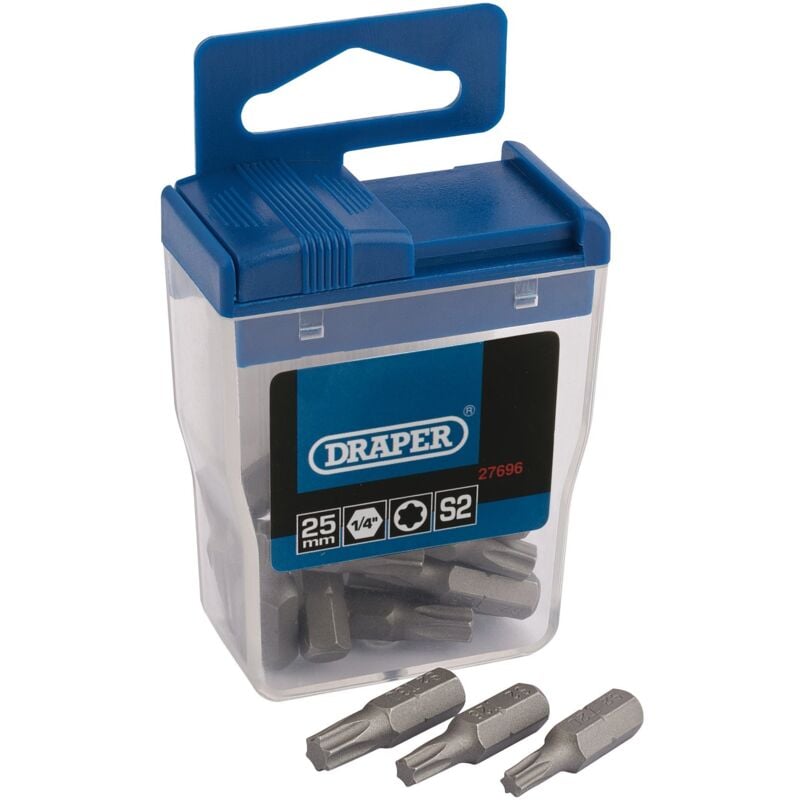 Draper TX-STAR® 25mm Long Insert Bit Set (20 Pieces) in Plastic Storage Case