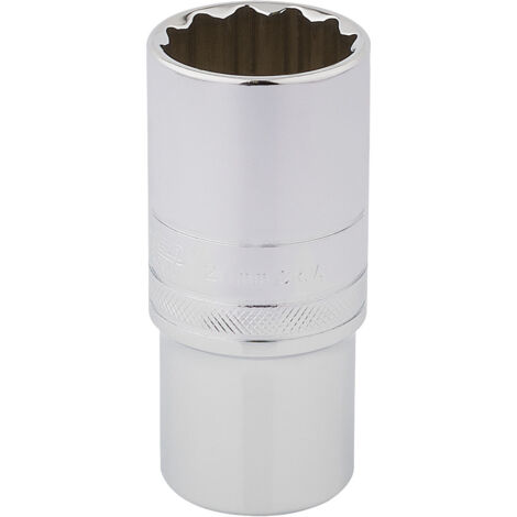 Draper 27mm Deep Socket for 1/2" Drive – Polished Chrome, Metric, Heavy-Duty, Packaged