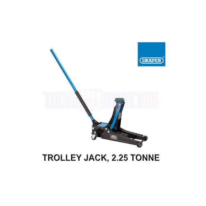 Draper 2.25 Tonne Low Profile Trolley Jack, Blue and Black 28465
