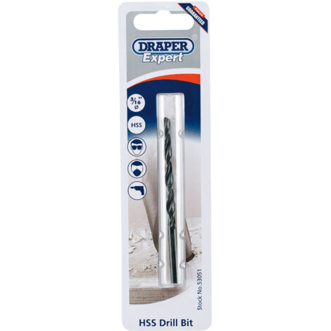 Draper 3/16 Inch High-Speed Steel (HSS) Twist Drill Bit – Imperial Size, Model 53051