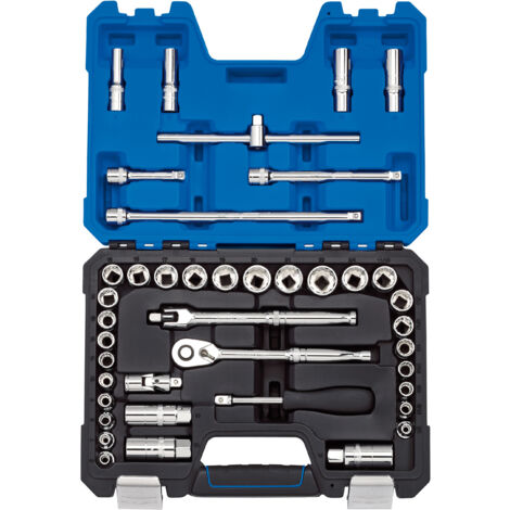 Draper 3/8 Inch Square Drive 41-Piece Socket Set with Metric and AF Sizes (Model 16465)