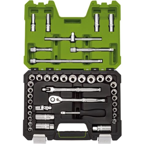 DRAPER 3/8"" SOCKET SET 41PC METRIC AF RATCHET EXTENSION BAR BIT IN CASE 04464