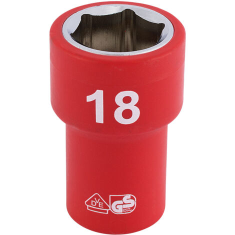 Draper 3/8 Sq. Dr. Fully Insulated VDE Socket (18mm) (31724)