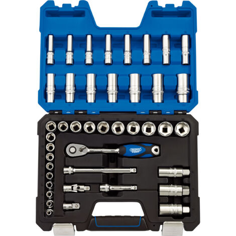 Draper 3/8" Square Drive Metric Socket Set (42 Pieces) – Includes 42 Durable Sockets for Automotive and Mechanical Use
