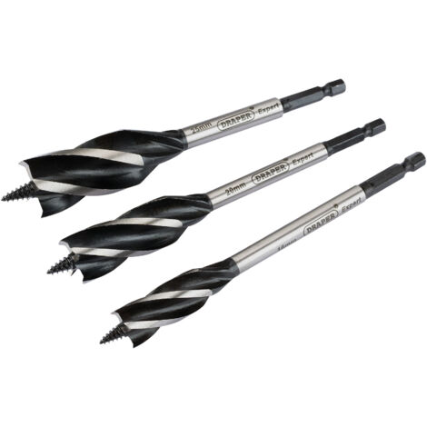 Draper 3-Piece 4-Flute Auger Bit Set (16mm, 20mm, 25mm) with 165mm Length