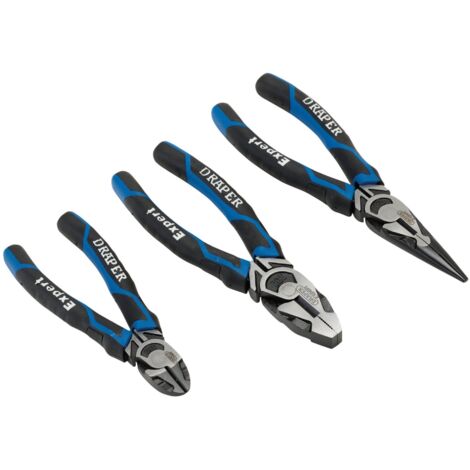 Draper 3-Piece High Leverage Hand Plier Set in Blue (Model 28033)