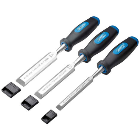 Draper 3-Piece Soft Grip Bevel Edge Wood Chisel Set (Model 31306)