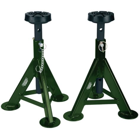 Draper 3 Tonne Green Axle Stands (Model 04339) for Heavy-Duty Vehicle Support