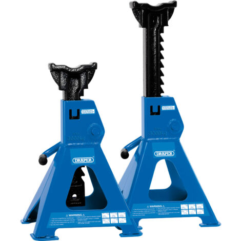 Draper 3-Tonne Ratcheting Axle Stands (Pair) – Heavy-Duty Steel Support Stands for Automotive and Garage Use