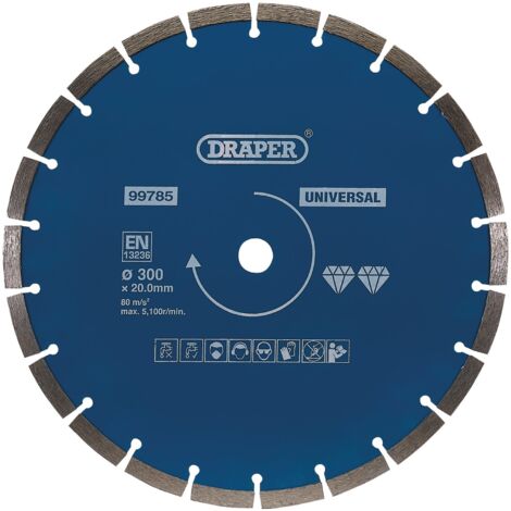 Draper 300mm Segmented Diamond Blade (Model 99785) for Cutting Hard Materials