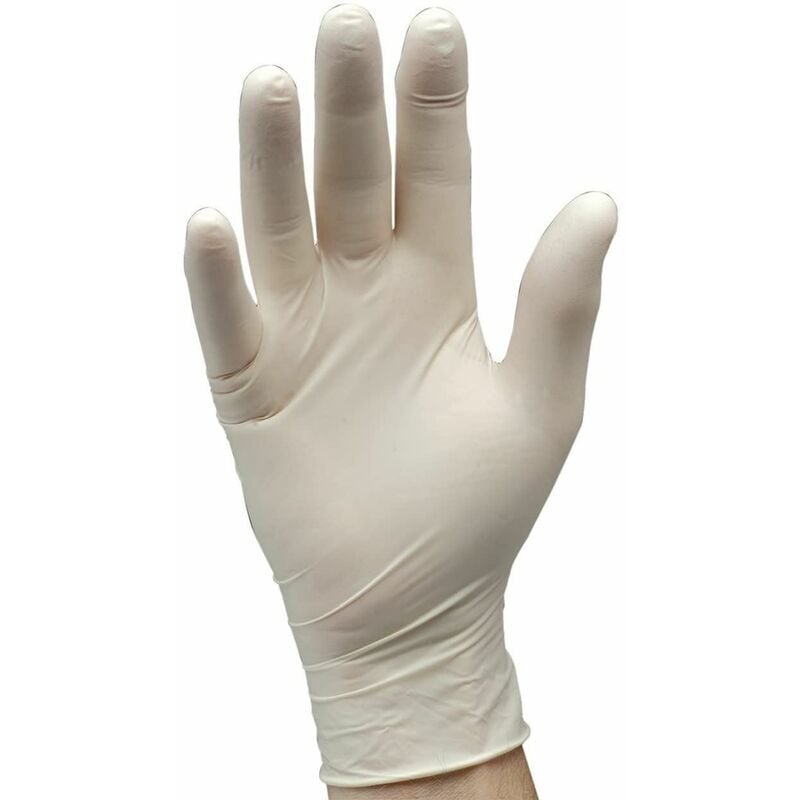 Latex Gloves, Size Medium, White (Box of 100) (30929)