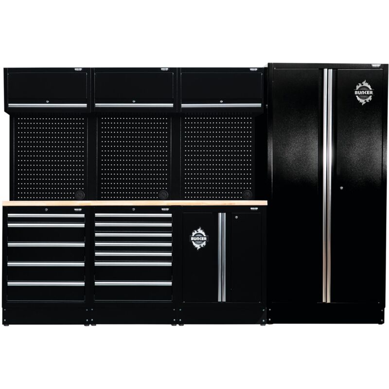 Draper 32519 BUNKER 15 Piece Modular Storage Combo with Worktop, 2955mm
