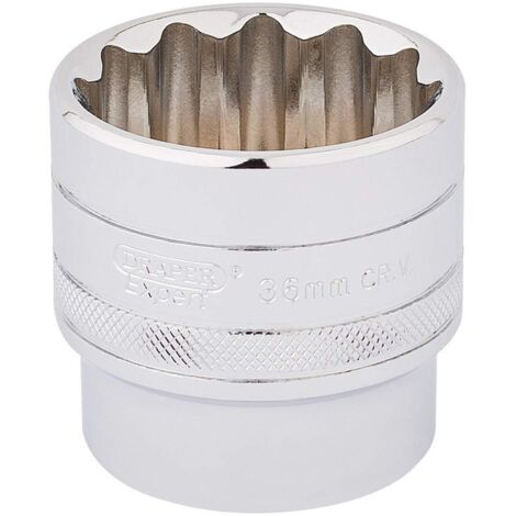 Draper 33594 - Chiave a bussola a 12 punte, attacco quadro da 1/2", misura 36 mm