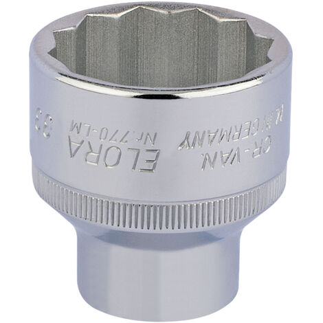 Draper 33mm Bi-Hexagon Socket for 1/2" Drive – Metric Square Drive Socket, Model 24773