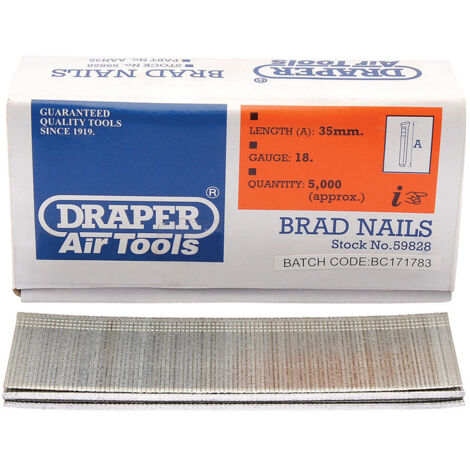 Draper 35mm Brad Nails (5000) (59828)