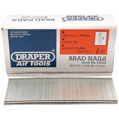 Draper 38mm Brad Nails (5000) (59829)