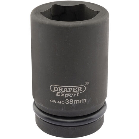 Draper 38mm Hi-Torq® Metric Deep Impact Socket, 1-Inch Square Drive, Heavy-Duty Impact Tool