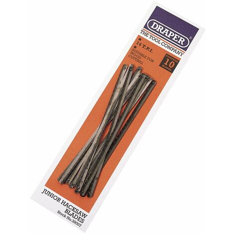Draper 39007 14 TPI Lama per seghetto Junior per taglio legno, confezione da 10, colore: Blu