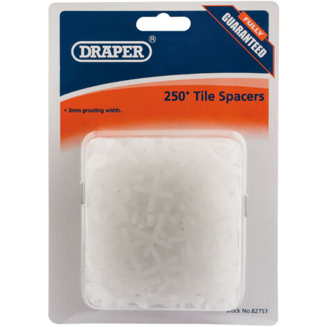 Draper 3mm Tile Spacers – Pack of 250 for Precise Tile Gaps and Professional Results
