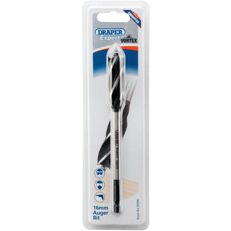 Draper 4-Fluted Auger Bit Set, 16mm Diameter x 165mm Length (Model 35096)
