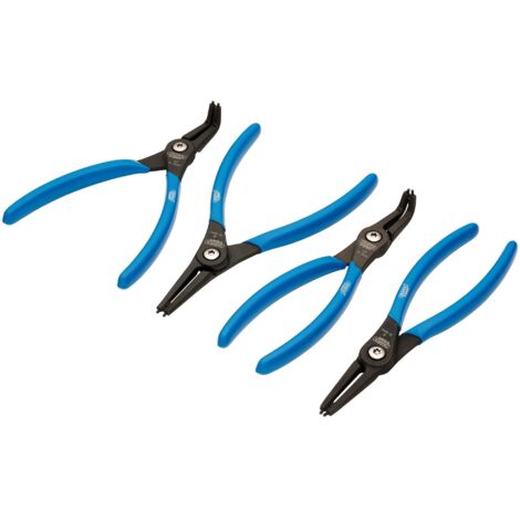 Draper 4-Piece Internal and External Circlip Pliers Set (Model 09063) for Precision Retaining Ring Installation and Removal