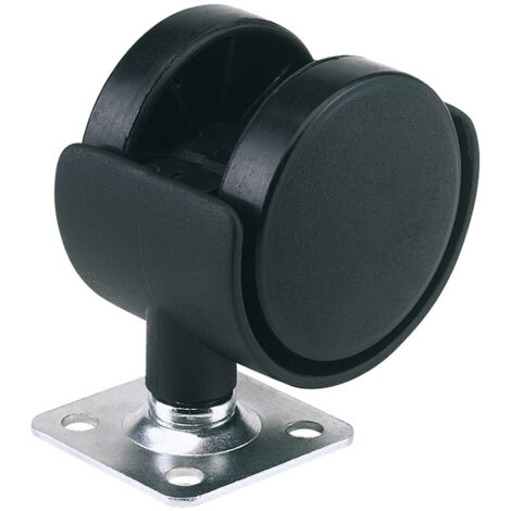 Draper 40mm Diameter Twin Nylon Swivel Plate Castor with 25kg Safe Working Load (Model 65462)