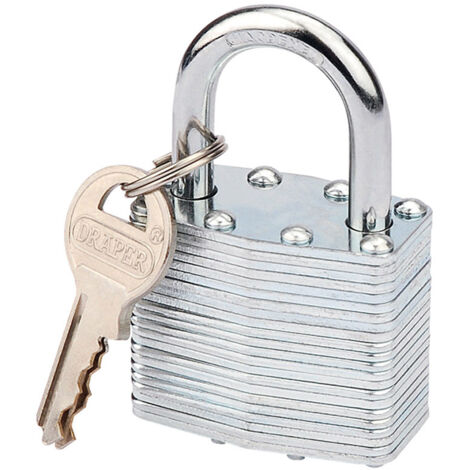 Draper 40mm Laminated Steel Padlock (Model 14020) – Heavy-Duty Security Lock with Durable Laminated Steel Construction