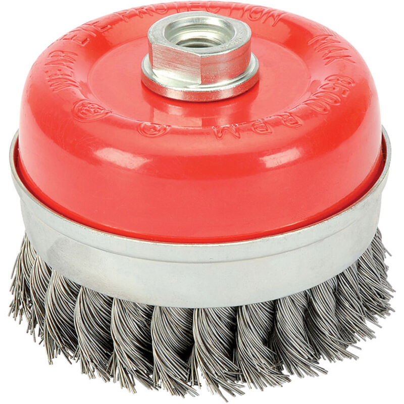 100mm x M14 Twist Knot Wire Cup Brush (41450) - Draper