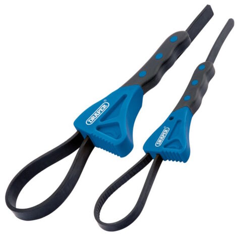 Draper 43863 2 Piece Oil Filter Strap Wrench Removal Tool Set Plumbers