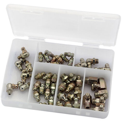 Draper 43961 - Pack of 50 Assorted BSPT Grease Nipples for Mechanical and Automotive Applications
