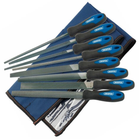Draper 44961 200mm Soft Grip Engineers File And Rasp Set (8 Piece)